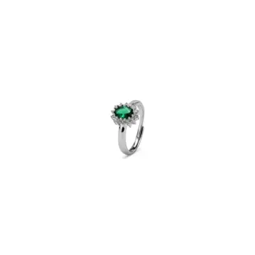 Anello Kate Argento - Verde 16